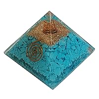 Orgone Pyramid Large Turquoise Crystal Energy Generator EMF Protection Meditation Healing