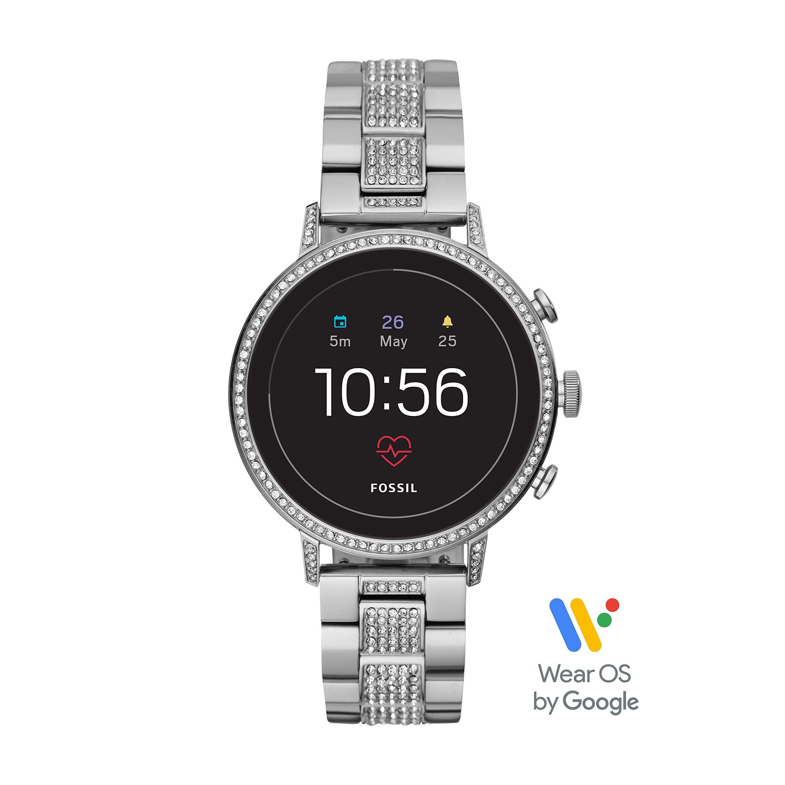 Fossil Women's Gen 4 Venture HR Stainless Steel Touchscreen Smartwatch with Heart Rate, GPS, NFC, and Smartphone Notifications