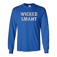 Long Sleeve Adult T-Shirt Wicked Smaht Boston Funny Humor Parody