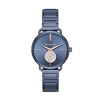 Michael Kors Women's Stainless Steel Analog-Quartz Watch with Stainless-Steel Strap, Blue, 16 (Model: MK3680)