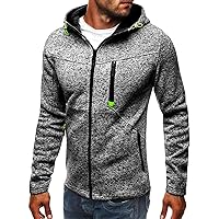 Hoodies For Men,Men's Casual Full Zipper Long-Sleeved Hooded Sweatshirt With Pockets Jogging Gym Training Hoodie