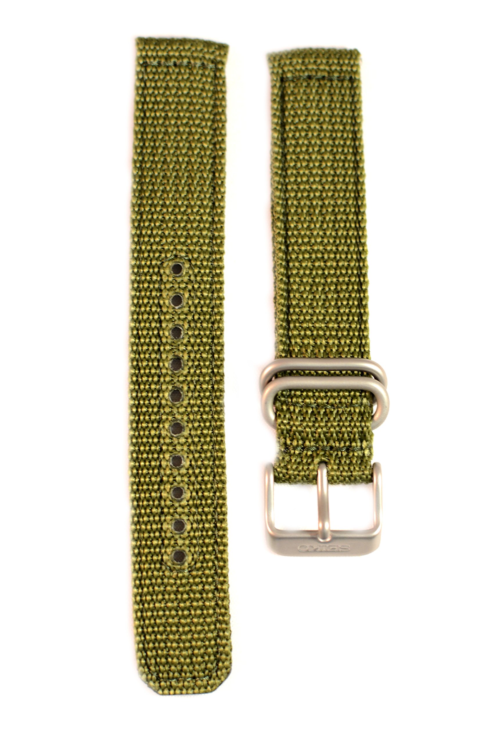 Seiko Military Automatic Olive Green Nylon 18mm Watch Strap