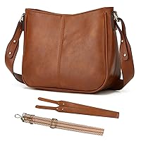 Skyearman Women's Shoulder Bag Women's Handbag PU Leather Medium Shoulder Bag Women's Shoulder Bag with 2 Straps of Different Styles