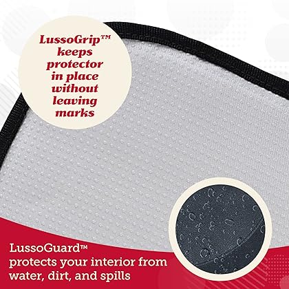 Lusso Gear Car Seat Protector for Child Car Seat, Non-Slip Waterproof Car Seat Protector for Leather Seats with Thick Padding and 2 Mesh Storage Pockets, Baby Seat Protectors Under Carseat (Black)