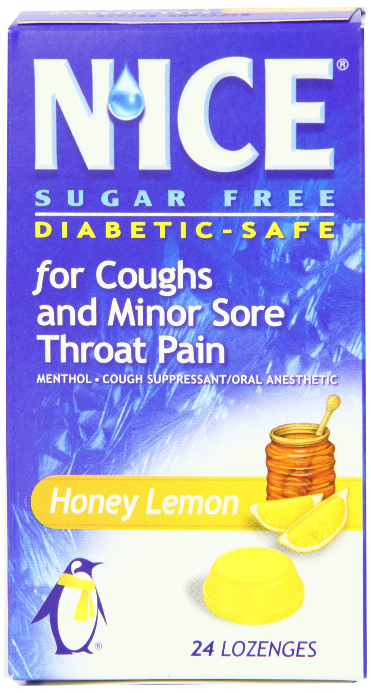 N'ICE Sugar Free Lozenges, Honey Lemon, 24-Count Package (Pack of 6)