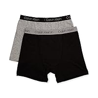 Calvin Klein Boys' 2 Pack Boxer Briefs | Premium Cotton Comfort
