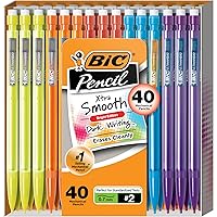 BIC Xtra-Smooth Mechanical Pencils with Erasers (MPCE40-BLK), Bright Edition Medium Point (0.7mm), 40-Count Pack, Bulk Mechanical Pencils for School or Office Supplies