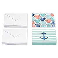 American Greetings Blank Cards and Envelopes, Beach Theme (50-Count)