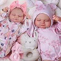 BABESIDE 2PCS Lifelike Reborn Baby Dolls-Skylar, Sleeping Real Life Baby Dolls Anatomically Correct Realistic-Newborn Baby with Clothes and Toy Accessories Gift for Kids Age 3+