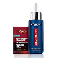 Revitalift 0.3% Pure Retinol Night Serum, Reduce Deep Wrinkles, Fragrance Free 1 oz + Moisturizer Sample