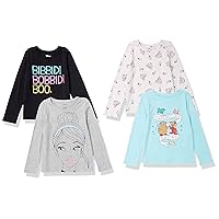 Amazon Essentials Disney | Marvel | Star Wars Girls and Toddlers' Long-Sleeve T-Shirts (Previously Spotted Zebra), Pack of 4