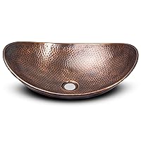 Monarch Abode 17086 Pure Copper Hand Hammered Harbor Bathroom Vessel Sink (19 inches)