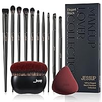 Jessup Eyeshadow Brushes T337 with Foundation Brush+ Makeup Sponge T881