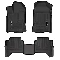 Husky Liners | Weatherbeater | Fits 2019 - 2022 Ford Ranger SuperCrew Cab | Front & 2nd Seat Floor Liners - Black, 3 pc. | 94101