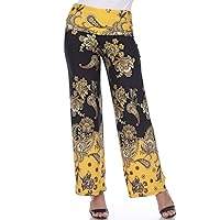 Casual Floral Paisley Print Yoga Palazzo Pants Comfy Pajamas - Multicolor