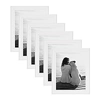 Kieva Solid Wood Picture Frame, Soft White 8x10, Pack of 6