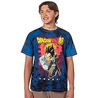 Dragon Ball Super Men's Vegeta Super Saiyan Tie Dye Graphic Print Adult Anime T-Shirt