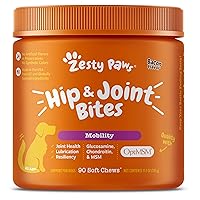 Zesty Paws Mobility Bites Dog Joint Supplement - Hip and Joint Chews for Dogs - Pet Products with Glucosamine, Chondroitin, & MSM + Vitamins C and E for Dog Joint Relief - Bacon – 90 Count