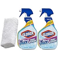 Towel + 2 Daily Shower Bathroom Cleaners, 32oz | Bath Cleaner for Tile, Tub, Counters, Toilet - Bathroom Cleaning Bundle