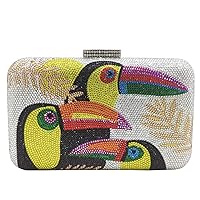Toucan Bird Crystal Clutch Purses for Women Rhinestone Evening Bags Party Cocktail Handbag and Purse