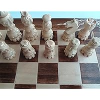 New handcarved face Hazel Wood Chess Pieces,Beech Wood Chessboard Box,Wooden Chess Set, Board Game, Fun Toy, Educational Game