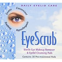 Eye Scrub Sterile Makeup Remover and Eyelid Cleansing Pads, 30 Count (Pack of 3)