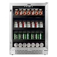 Whynter BBR-148SB 140 can capacity Built-In Under counter Beverage Refrigerator and Cooler with Reversible Door, Digital Control and Lock, 5.1 cu. ft., Stainless Steel