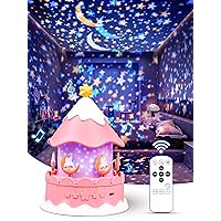 Star Projector Night Light for Kids - 21 Films Unicorn Musical Lamp, Princess Room Decor, Ideal Gift for Birthday, Christmas & New Year Celebrations