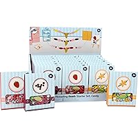 Wooden Toys Threading Beads Starter Set Candy Colored Assorted 24 Piece Display Designed for Children Ages 3+ Years