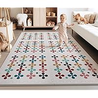 Foam Baby Play Mat, PIGLOG 72”x 48” Baby Crawling Mat, Floor Mats for Kids for Baby with Interlocking Floor Tiles, Toddler Play Mat for Indoor and Outdoor, Easy to Clean Playroom Floor Mat, Blossom