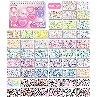 32 Sheets Korean Stickers for Kpop Photocards Decor Stickers Bulk Aesthetic Toploader Stickers Glitter Bubble Sweetheart Ribbon Rose Cute Scrapbook