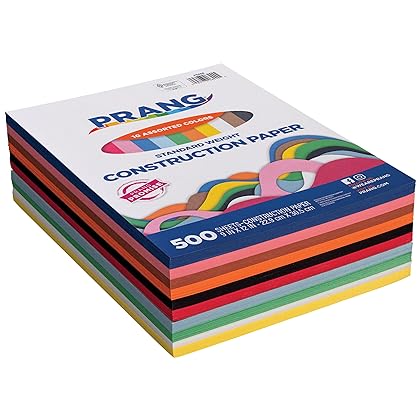 Prang (Formerly Art Street) Construction Paper, 10 Assorted Colors, Standard Weight, 9
