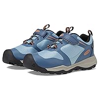 KEEN Wanduro Low Height Waterproof Easy On Durable Hiking Sneakers, Vintage Indigo/Scarlet Ibis, 12 US Unisex Little Kid