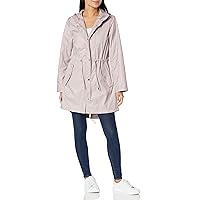Jones New York Women's Hooded Trench Coat Rain Jacket with Matching Face Mask