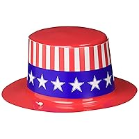 Stars and Stripes Fourth of July Mini Top Hat Accessory, Plastic, 2