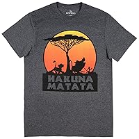 Disney The Lion King Hakuna Matata Tree Silhouette Orange Sunset Men's T-Shirt