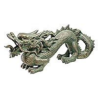 Design Toscano EU9306 Asian Dragon Wall Statue, Medium, 21 Inch, Bronze Verdigris Finish