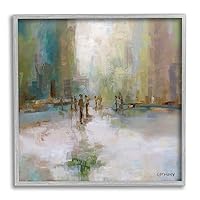 Impressionist Cityscape Painting Abstract People Street Design Framed Wall Art, Design By Claire Cormany