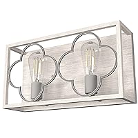 Hunter - Gablecrest 2-light Distressed White, Medium Size Vanity Light, Dimmable, Transitional Style, for Bedrooms, Kitchens, Foyers, Bathrooms - 19395