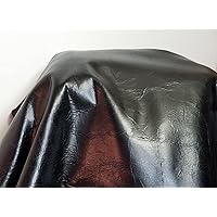 NAT Leathers Black Soft semi Glazed 2.5-3.0 mm 12 inch x 30 inch Cutting Nappa Soft Upholstery Handbag Cowhide Genuine Cow Leather Hide Skin (12