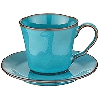 Koyo Pottery KOYO 13587052&13587055 Cafe Tableware, Coffee, Cup & Saucer, Rafelm, Antique, Blue, Made in Japan