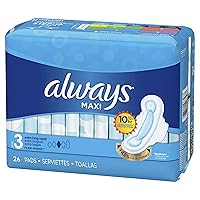 Always Maxi Pads, with Flexi-Wings, Size 3, 26 Count