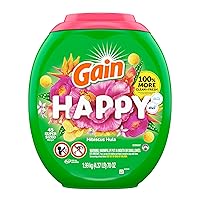 Super Sized Flings Laundry Detergent Pacs, 3-in-1 Detergent Pacs with Febreze and Oxi, Happy Scent, 45 Count