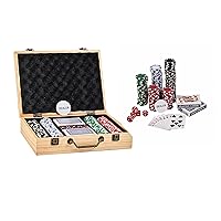 Barrington Billiards 200 Piece Poker Chip Set with Pine Wood Case and Cards