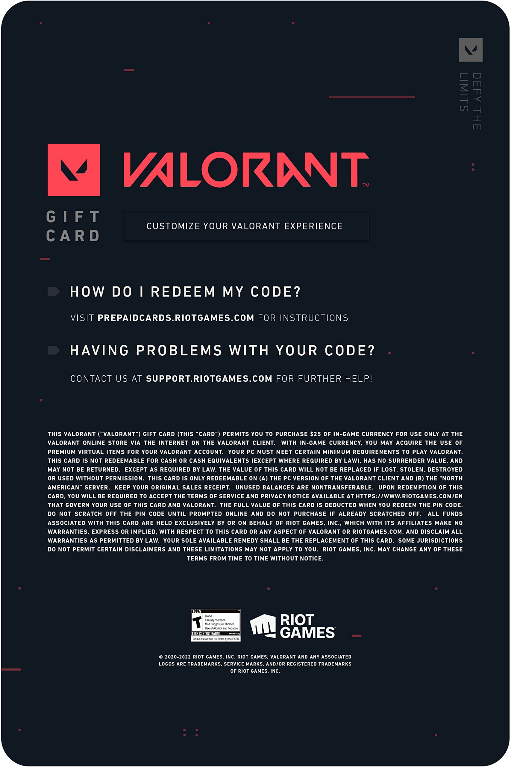 VALORANT $25 Gift Card - PC [Online Game Code]