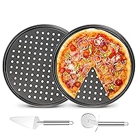 2 Pack Round Carbon Steel Pizza Pan, Non-Stick, 12.5