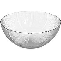 Carlisle FoodService Products Petal Mist Plastic Bowl, 9 Inch Diameter for Catering, Buffets, Restaurants, Polycarbonate (Pc), 2.4 Quarts, Clear, (Pack of 12)