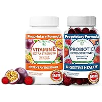 Lunakai Vitamin E and Probiotic Gummies Bundle - 3000 mcg Gummies for Adults Energy Support - with 5 Billion CFUs Per Serving for Digestive Health - Non-GMO, All Natural Gummies