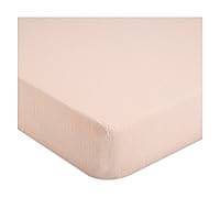 Crane Baby Fitted Sheet, Soft Cotton Fitted Sheet for Cribs and Nurseries, Desert Rose, 28”w x 52”h x 9”d