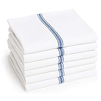 Blue Premia Dish Towels (6 Units) • Commercial Kitchen Towel • Absorbent 100% Cotton Herringbone (14